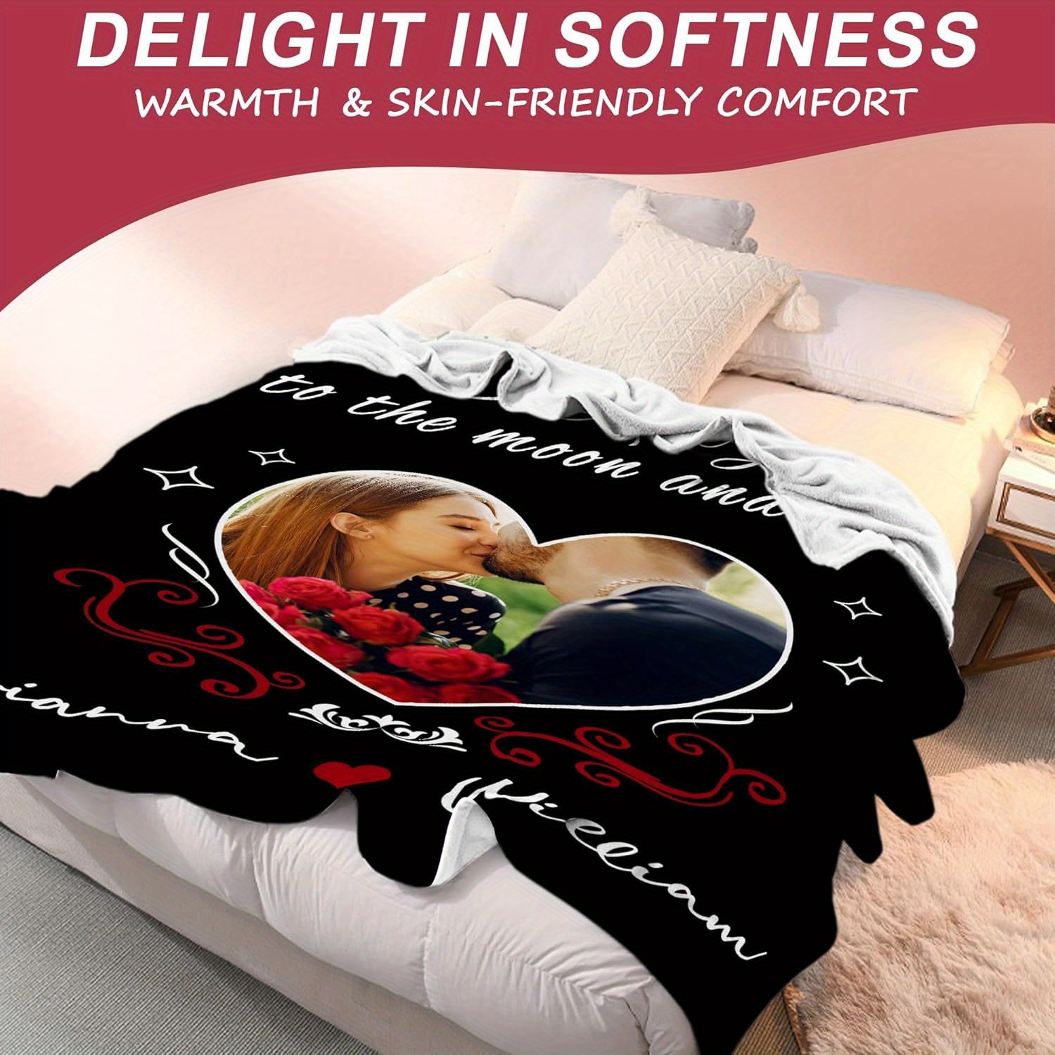 Personalized Photo Blanket with Custom Photos & Text